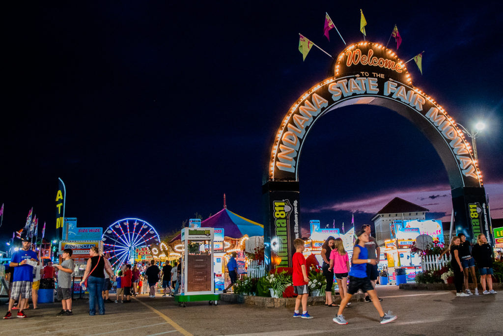 An electric Midway keeps the state fair humming at night